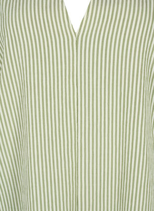 Zizzi Randig klänning med trekvartsärm, Green Stripe, Packshot image number 2