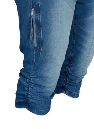 Zizzi Slim fit capri-jeans med fickor, Light blue denim, Packshot image number 3