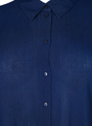 Zizzi Kortärmad viskosskjorta med krage, Medieval Blue, Packshot image number 2