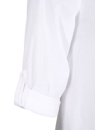 Zizzi FLASH – Skjorta med virkad detalj, Bright White, Packshot image number 3