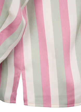 Zizzi Randig satinskjorta med krage, Rose Stripe, Packshot image number 4