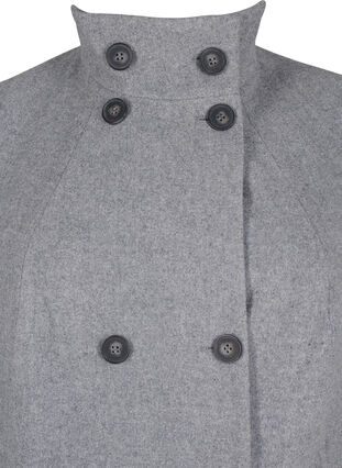 Zizzi Kort trenchcoat med A-linjeform, Light Grey Melange, Packshot image number 2