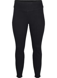 Stretchiga jeggings med hög midja, Black