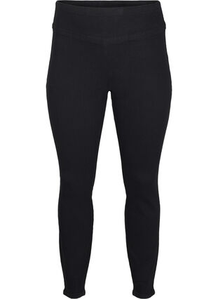 Zizzi Stretchiga jeggings med hög midja, Black, Packshot image number 0