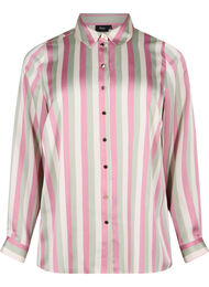 Randig satinskjorta med krage, Rose Stripe