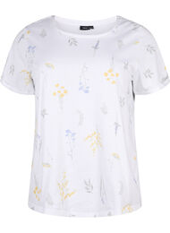 T-shirt i ekologisk bomull med blommigt tryck, Bright W. AOP