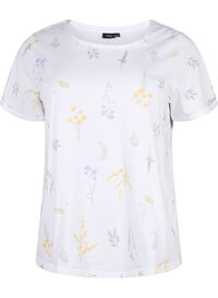 T-shirt i ekologisk bomull med blommigt tryck