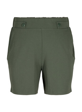 Zizzi Shorts med fickor och lös passform, Thyme, Packshot image number 0