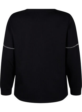 Zizzi Sweatshirt med kontrastsömmar, Black, Packshot image number 1