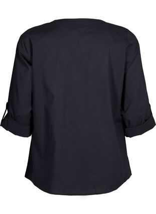 Zizzi FLASH – Skjorta med virkad detalj, Black, Packshot image number 1