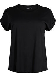 Kortärmad t-shirt i bomullsblandning, Black