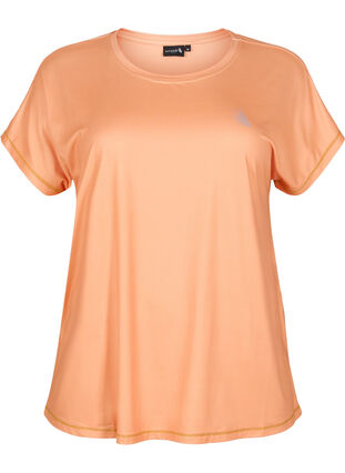 Zizzi Kortärmad t-shirt för träning, Apricot Nectar, Packshot image number 0