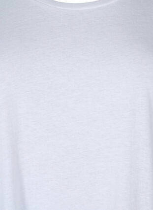 Zizzi Kortärmad t-shirt i bomullsmix, Bright White, Packshot image number 2