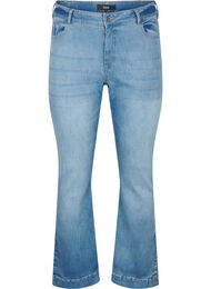 Bootcutjeans med slits, Blue Denim, Packshot