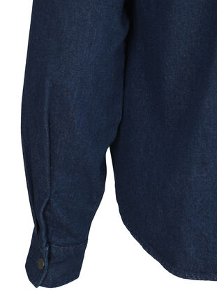 Zizzi Jeansjacka med bröstficka, Unwashed Denim, Packshot image number 3