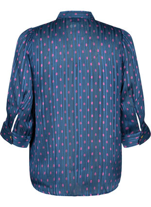 Zizzi Skjortblus med prickar , Vintage Indigo Dot, Packshot image number 1