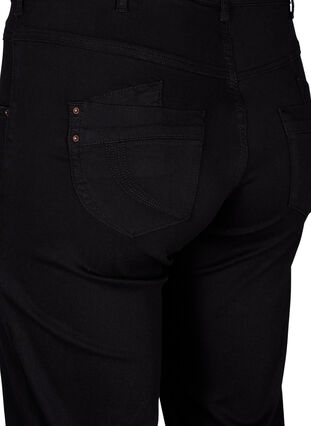 Zizzi Regular fit Gemma jeans med hög midja, Black, Packshot image number 3