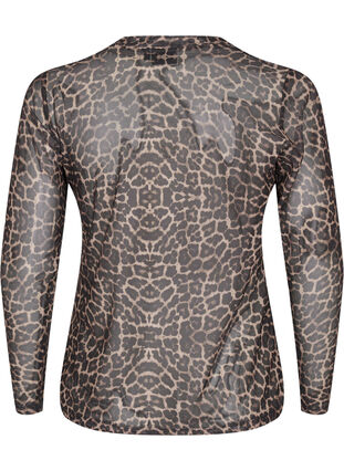 Zizzi Meshblus med leopardmönster, LEO AOP, Packshot image number 1