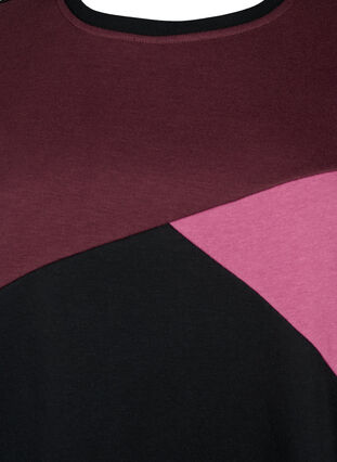 Zizzi Lång sweatshirt med blockfärger, Fudge Color B. , Packshot image number 2