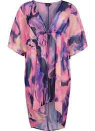 Strandkimono med tryck, Purple Swirl