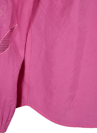 Zizzi Blus i TENCEL™ Modal med broderidetaljer, Phlox Pink, Packshot image number 4