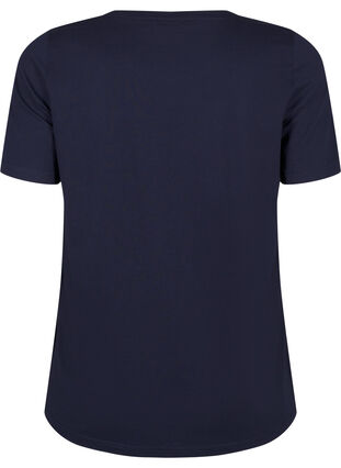 Zizzi FLASH - T-shirt med motiv, Navy B. Silver Faith, Packshot image number 1