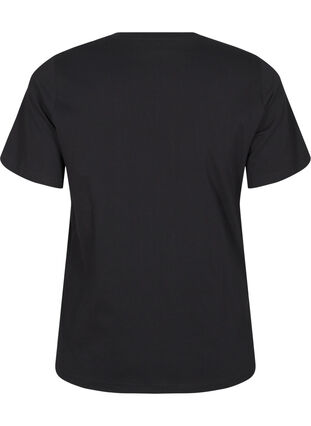 Zizzi T-shirt med rund hals och strasstenar, Black, Packshot image number 1