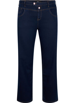 Zizzi Regular fit Gemma jeans med hög midja, Blue denim, Packshot image number 0