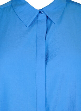 Zizzi Lång viskosskjorta med korta ärmar, Marina, Packshot image number 2