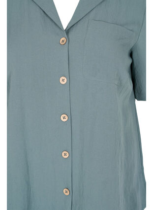 Zizzi Skjorta i viskos med korta ärmar, Balsam Green, Packshot image number 2