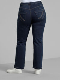 Regular fit Gemma jeans med hög midja, Blue denim, Model