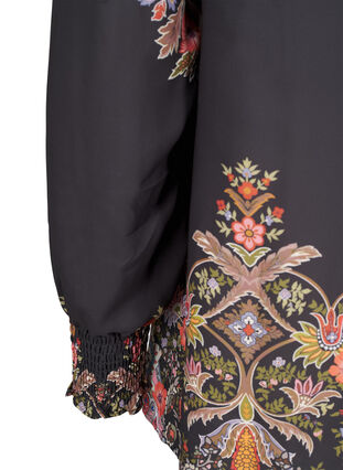 Zizzi Blus med paisleymönster, Black Paisley, Packshot image number 3