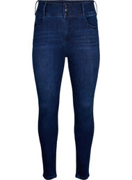 Superslimmade Bea-jeans med extra hög midja, Dark Blue