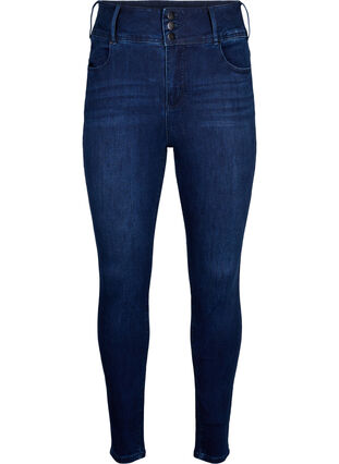 Zizzi Superslimmade Bea-jeans med extra hög midja, Dark Blue, Packshot image number 0