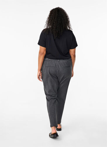 Zizzi Croppade Maddison byxor, Dark Grey Melange, Model image number 1