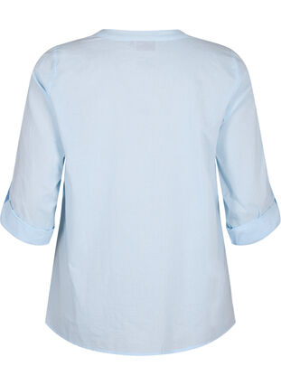 Zizzi FLASH – Skjorta med virkad detalj, Cashmere Blue, Packshot image number 1