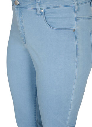 Zizzi Emily jeans med smal passform och normal midja, Ex Lt Blue, Packshot image number 2