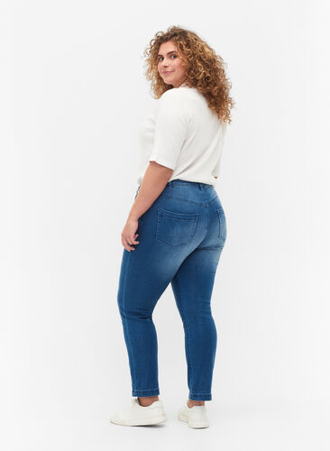 Zizzi Emily jeans med smal passform och normal midja, Light blue, Model image number 1