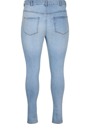 Zizzi Slim fit-jeans med nötta detaljer, Light Blue, Packshot image number 1