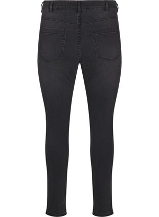 Zizzi Amy jeans med hög midja och super slim fit, Dark Grey Denim, Packshot image number 1