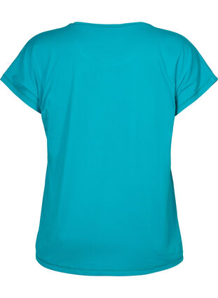 Zizzi Kortärmad t-shirt för träning, Deep Peacock Blue, Packshot image number 1