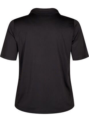 Zizzi Polo t-shirt med v-ringning, Black, Packshot image number 1