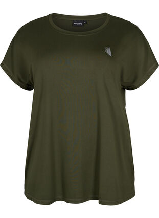 Zizzi Kortärmad t-shirt för träning, Forest Night, Packshot image number 0