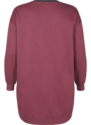 Zizzi Lång sweatshirt med färgblock, Rose B. Color Block, Packshot image number 1