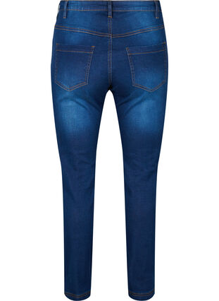 Zizzi Slim fit Emily jeans med normalhög midja, Blue Denim, Packshot image number 1