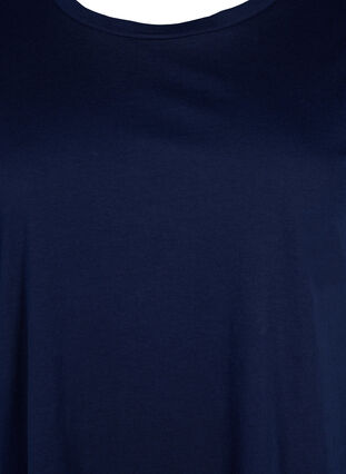 Zizzi Kortärmad t-shirt i bomullsmix, Navy Blazer, Packshot image number 2