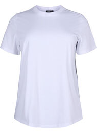 Enkel t-shirt i bomull med rund halsringning, Bright White