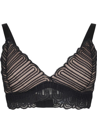 Zizzi Bralette med spets och mjuk vaddering, Black, Packshot image number 0