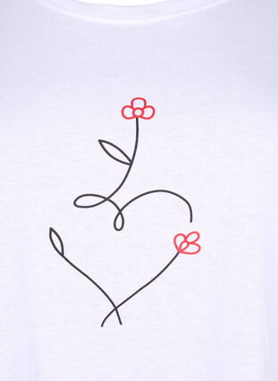 Zizzi T-shirt från FLASH med tryck, Bright White Heart, Packshot image number 2