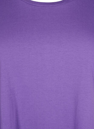 Zizzi Kortärmad t-shirt i bomullsmix, Deep Lavender, Packshot image number 2